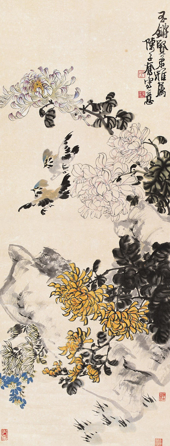 陈子奋花鸟画作品
