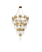 Waterfall Chandelier | Luxxu | Modern Design and Living : The best handmade techniques, the high-quality materials as a gold plated brass, the smooth and elegant shapes of the ribbed fine tubes of crystal glass and the extraordinary circular levels sensat