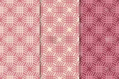 几何套樱桃红无缝图案的设计