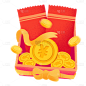 手绘-购物元素贴纸-红包