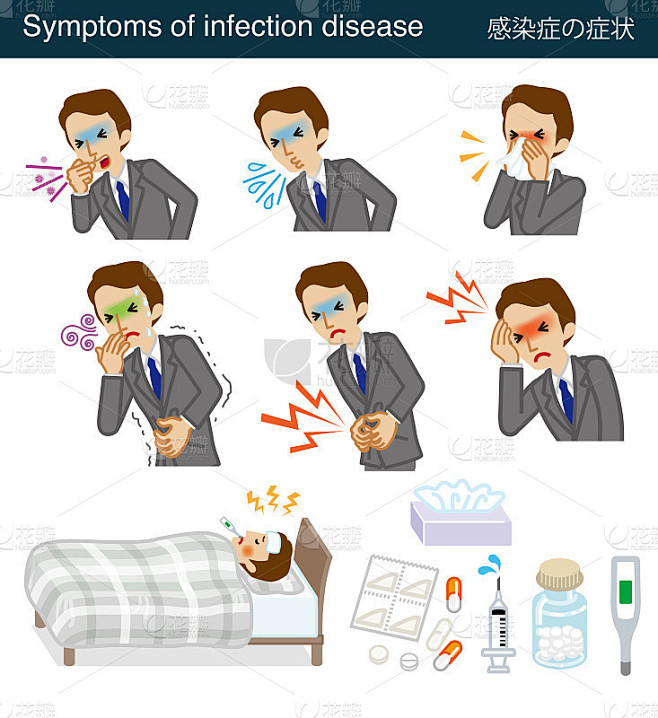 Symptoms of infection disease - Businessman