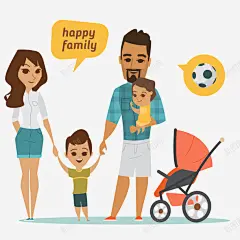 手绘幸福散步一家四口人矢量图 温暖 牵手 矢量图 足球 高兴 元素 免抠png 设计图片 免费下载 页面网页 平面电商 创意素材