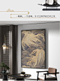 中国风新中式海浪玄关装饰画古典客厅大幅壁画饭厅走廊过道挂画-tmall.com天猫