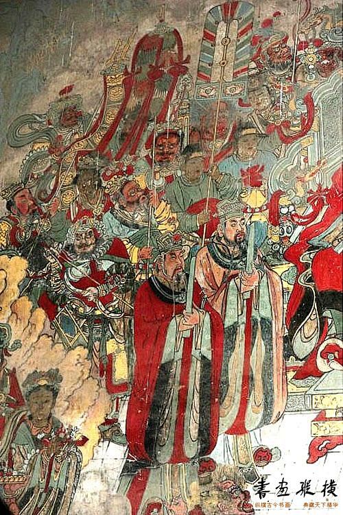 山西洪洞水神庙壁画：祈雨图 - 文化遗存 - 中国敦煌书画网