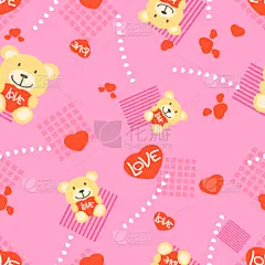 熊,动物心脏,可爱的,华丽的,纺织品,壁纸,动物,艺术品,问候,爱