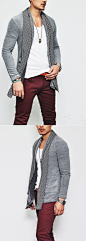 Outerwear :: Cardigans :: Ready-Stylish Lux Pattern Scarf Cardigan-