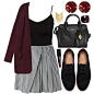 #monki #toms #nars #marcjacobs #alexandermcqueen #katespade #hipster #indie #dark #edgy #sweater #sweaterweather #croptop #plaid #oxfords #leather #goldjewelry #necklace #redlips #earrings #jewels #simple #simpleset #simpleoutfit #oxblood