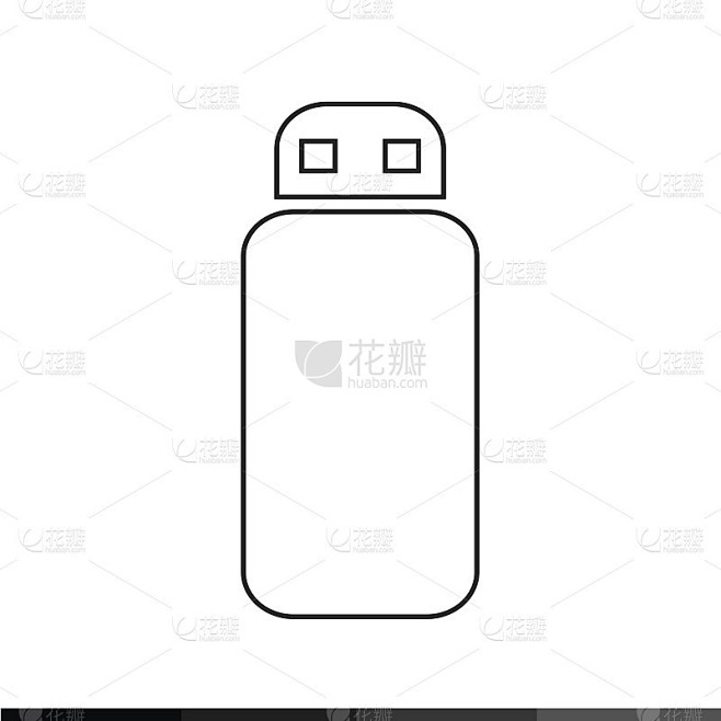 USB存储器图标插图设计
