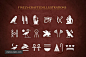 神秘埃及象形文字图案素材包矢量素材下载 设计模板 