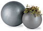 These spheres can be transformed into a tranquil water feature. Alternatively they can have open tops and be used as planters.  Small sphere 12" diameter.  Medium sphere 18" diameter.  Large sphere 26" diameter.  Long-lasting (up to 30 year