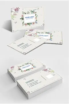 小清新简约鲜花名片