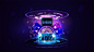 Online casino, banner with smartphone, s... | Premium Vector #Freepik #vector #fluorescent #purple-neon #blue-neon #technology-light