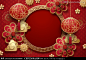 红色中国新年背景
