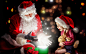 New year, christmas, santa claus, baby, gift, toy, новый год, дед мороз