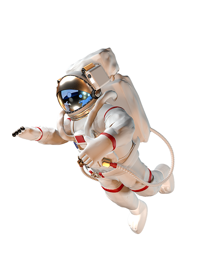 简约科技风3D卡通可爱航天宇航员人物形象...