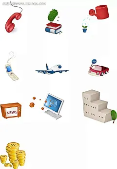 工作生活金融立体图形图标AI|背景画|公共标志|公共图标|矢量素材|手绘画|手绘图标|手绘图形|水彩画|图标|图形|图形设计
