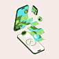 A smartphone with animated currency symbols, showing mobile financial transactions and currency exch