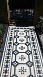 intricate victorian mosaic tile path in black and white islington london: