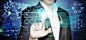 Technology, business man touch virtual screen