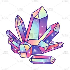 晶体兹在白色背景手绘矢量图上分离。贴片、贴纸或打印设计