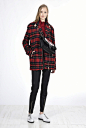 Cappotto fantasia tartan in lana boucle