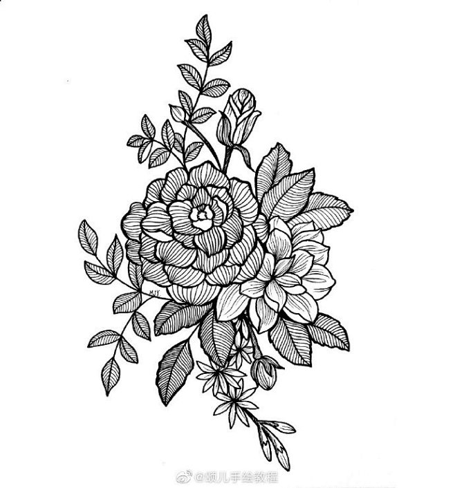 画画干货线描九宫格来啦喜欢的小伙伴画起来哦