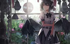 女生,裙子,翅膀,相机,动漫壁纸