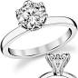 2mm Moissanite 6-Prong Tulip Solitaire Ring