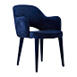 Buy Pols Potten Velvet Arms Chair - Blue | Amara : Refresh an interior setting with this Arms blue velvet chair from Pols Potten. Perfect for creating a statement in any room of the home, this indulgent chair is perfect for positioning in a living roo