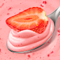 Coconut Danone fruits hiperrealism illustrations maracujá packagingdesign packagingillustration strawberry yogurt