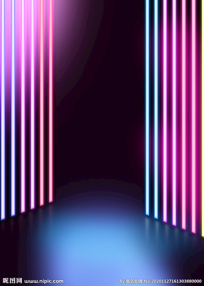 霓虹灯管光效立体背景