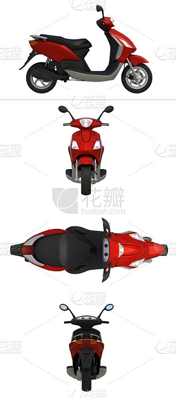 摩托车,红色,机动脚踏车,垂直画幅,正面...