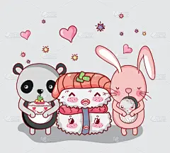 动物,可爱,日本食品,可爱的,寿司,食品,自然美,餐馆,兔子,爱