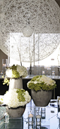 contemporary green and white arrangements created by Priska Kaspar Jayme @ Atelier Joya event design and florals
