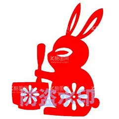 玉兔剪纸窗花矢量超精细  - 源文件下载【酷图网】玉兔,兔子,兔,兔年剪纸,玉兔剪纸,玉兔捣药,捣药,小兔,小兔子,剪纸,窗花,手工课,学生,美术,logo,徽标