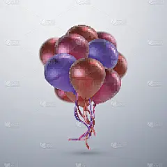 矢量节日插图飞行逼真的光滑气球。