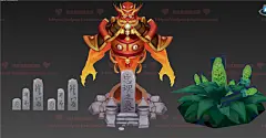 游戏美术素材 国风玄幻卡通Q角色人物场景怪物3D模型 3dmax源文件-淘宝网