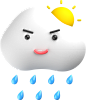 Sunny Rain - 3D拟人情绪化天气图标24款素材下载 3D Weather Icons Emoticons Pack .figma .png .psd