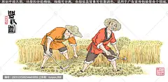 农民收割图