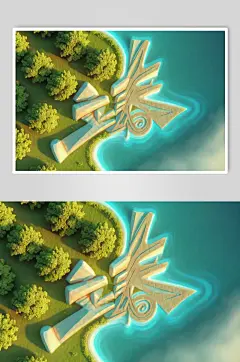AI数字艺术立春立体字艺术字