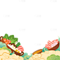 美食系列新国风手绘国潮美食