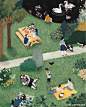 #果子赏画笔记# DAY3～
今天赏析插画师liekeland彩铅作品
主要从画面的布局和分割，节奏和引导进行了分析
果子插画课堂超话#果子爱分享#果子插画研习社超话 ​​​​