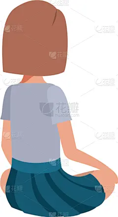 性格,背面视角,头像,少女,分离着色,可爱的,瑜伽,人,男人,坐