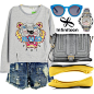 A fashion look from September 2013 featuring Burberry shoulder bags, Karl Lagerfeld watches and Madewell sunglasses. Browse and shop related looks.