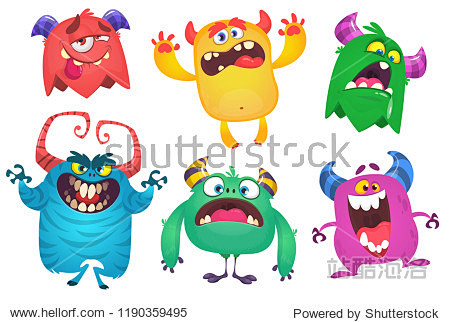 or卡通,卡通 cartoonmonsterssetghosttrollgremlinyetiorbigfootgoblindeviland