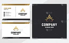 奢侈字母A与抽象皇冠标志模板