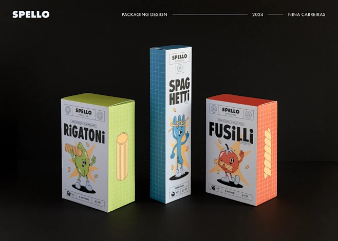 packaging design Packaging visual identity box Pasta cartoon ...