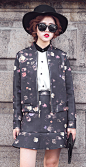 2016春秋季新款韩版时尚太空棉空气层棒球服套装半身裙两件套女潮-淘宝网