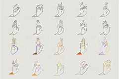 71907点击图片可下载 瑜伽佛手印势花卉AI矢量插画拈花指白描手绘临摹线稿线描禅指素材 (12)