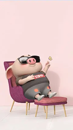 【小屁猪手机壁纸  不好意思  吃的有点撑】